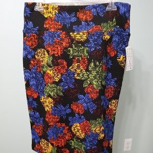 LuLaRoe Cassie Skirt NWT L Multi Color Quilted